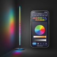 thumbnail image 1 of Feit Electric Lampe sur Pied Intelligente 42 Pouces à Changement de Couleur, RVBW, Lampe d'Angle sur Pied Wi‐Fi à DEL, Synchronisation Musicale, Fonctionne avec Alexa et l'Assistant Google, Fini Aluminium Noir Moderne, 8 Watts, FLOOR42/RGB/BLK/AG, 1 of 4