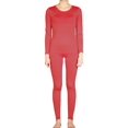 thumbnail image 1 of LAVRA Womens Microfiber Long Johns Thermal Underwear Two Piece Set -Small-Red, 1 of 2