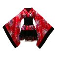 thumbnail image 4 of Esquirla Japanese Floral Short Kimono Robe Blossom Bathrobe Cosplay Fancy Dress for Theme M, 4 of 8