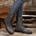 thumbnail image 1 of Styesk Bottes pour Femmes Bottes pour Femmes Mode Décontractée Bout Rond Mi-Mollet Couleur Unie Style Printemps et Automne Bottes à Fermeture Éclair Latérale Bottes de Travail pour Femmes, 1 of 6