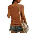 thumbnail image 4 of Pompotops Womens Solid Color Cap Sleeve Blouses T-Shirt Casual Loose Fit Basic Shirts Tank Tops, 4 of 8