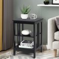 thumbnail image 3 of Patiojoy 2PCS 3-tier Side Table Nightstand Sofa End Table Storage Display Shelf Black, 3 of 10