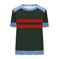thumbnail image 5 of Jienlioq Hauts Courts pour Femmes avec Manches Mode Décontractée pour Femmes Col Rond Couleur Unie T-Shirt Blouse à Manches Courtes Haut Ample Vert Armée TG, 5 of 5
