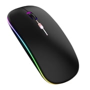 Wuztai Wireless Charging Mute Bluetooth Mouse, 2.4G+BT5.0 Dual Mode Silent Ergonomic Mouse, Portable Rechargeable Laptop Computer Mouse for Office Travel Notebook Desktop