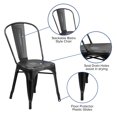 thumbnail image 2 of Distressed Black Metal Indoor-Outdoor Stackable Chair, 2 of 9