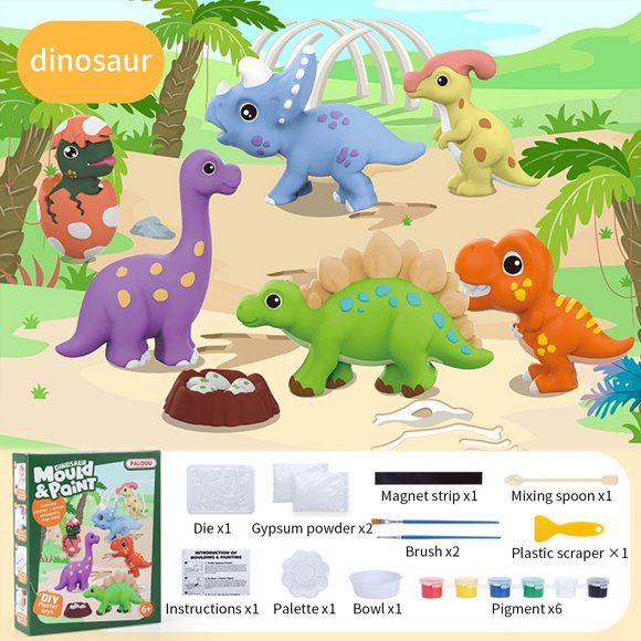EGNMCR Make Gypsum By Hand Painting Kit Art Set - Painting Your Own Space Dinosaurs & Marine Life Figurines - Ceramic Painting, Girls, Boys, Toddlers Plaster painting