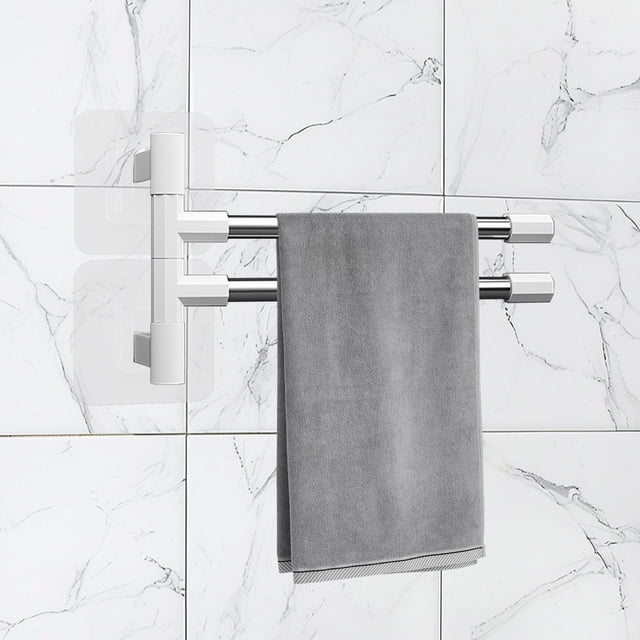 Swivel Towel Rack Bathroom No Hole Towel Bar Integral Hook Pole Bathroom Shelf Storage Shelf