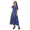 thumbnail image 2 of Moomaya Robes d'Été Imprimées à Manches Courtes pour Femmes, Tenue de Fête Décontractée, 2 of 4