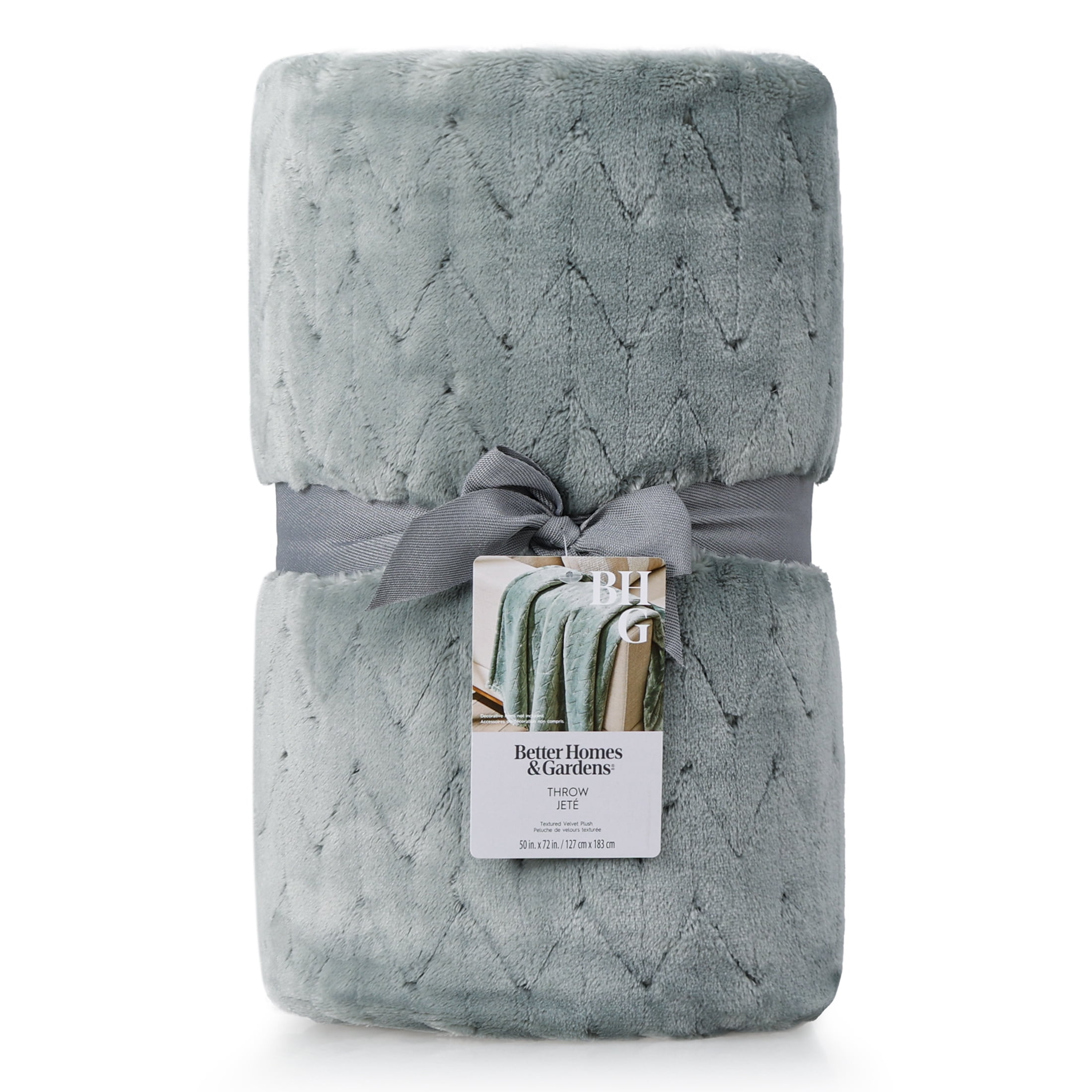 Better Homes & Gardens Soft Plush Grey Throw Blanket
