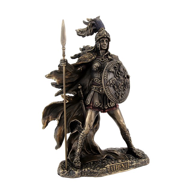 Bronzed Athena Déesse de la Sagesse et de la Guerre Statue