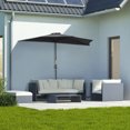 thumbnail image 2 of Outsunny Parasol Demi-Rond de 9 Pi, Parasol de Balcon Extérieur, Noir, 2 of 10