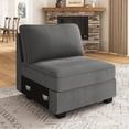 thumbnail image 1 of HONBAY Middle Seat of Modular Sectional Corduroy Sofas, Grey, 1 of 5