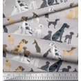 thumbnail image 2 of Soimoi Gray Moss Georgette Fabric Mix Dog Print Fabric by the Yard 44 Inch Wide, 2 of 3