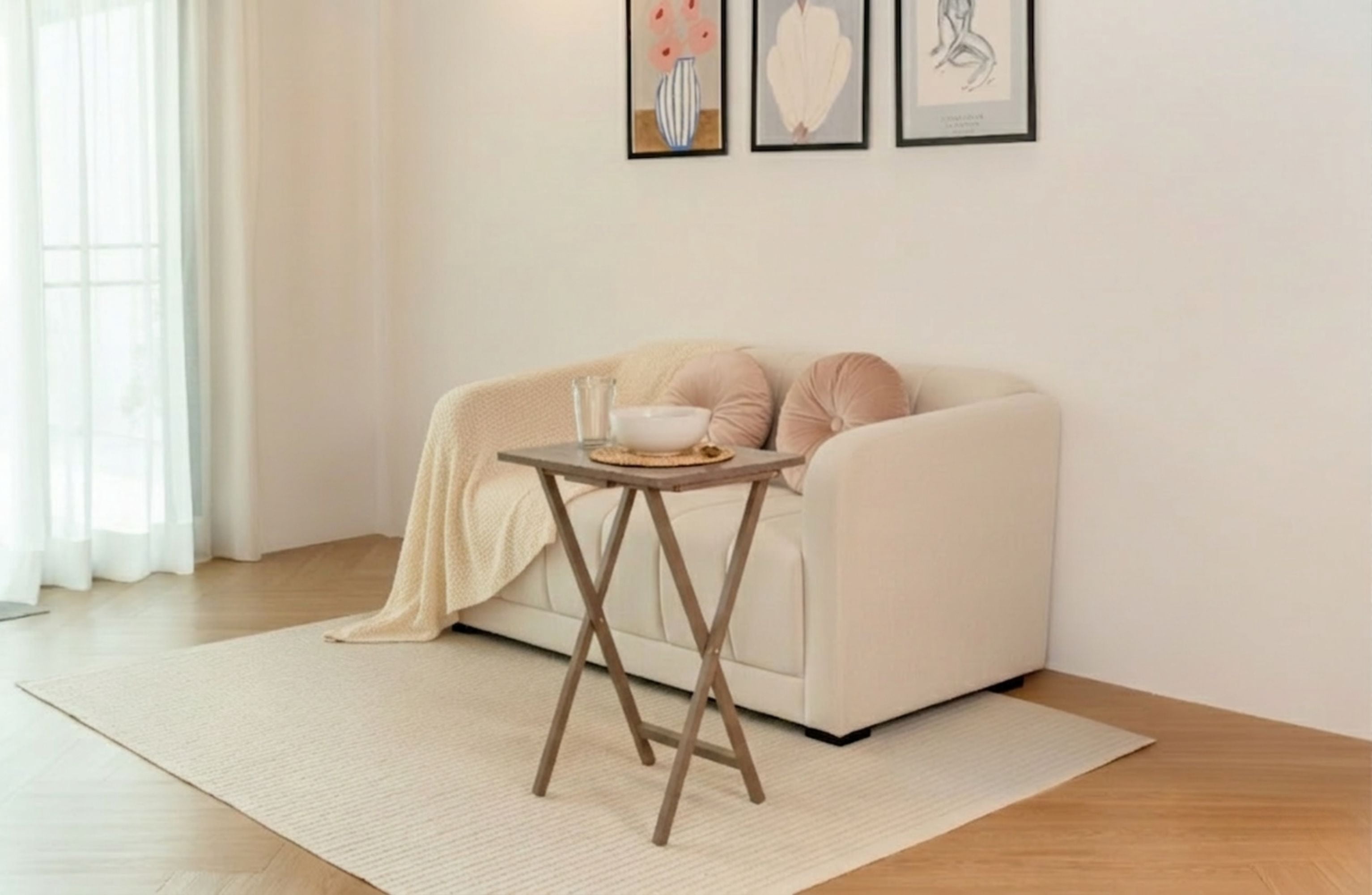 Mainstays Table plateau très grand format Gris rustique