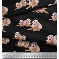 thumbnail image 3 of Soimoi Moss Georgette Fabric Golden Retriever Dog Fabric Prints by Yard 42 Inch Wide, 3 of 3