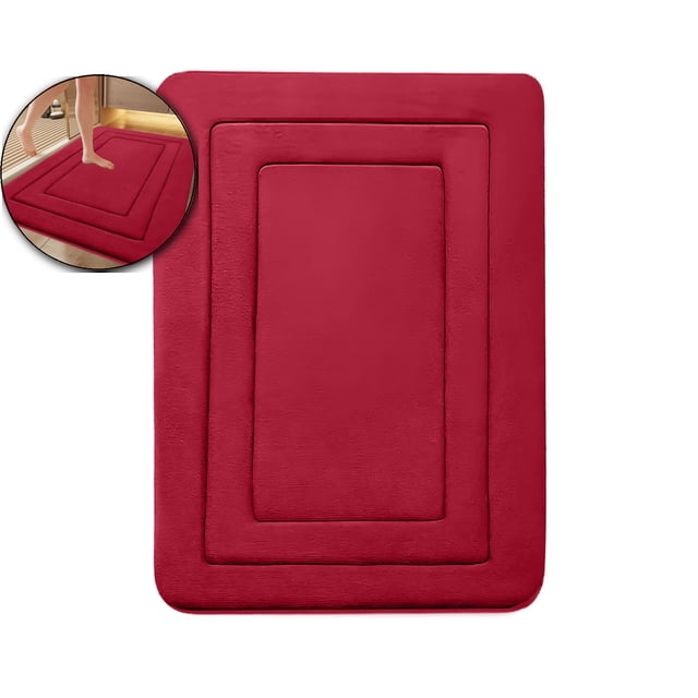 Dvruxg Absorbent Bathroom Rug - Velvet Fleece & Foam, Non-Slip Rubber Backing, 16x24in, Multiple Colors for Bath, Bedroom, Kitchen