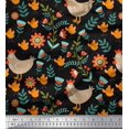 thumbnail image 1 of Soimoi Velvet Fabric Leaves,Cock & Chick Cartoon Print Fabric by The Yard 58 Inch Wide, 1 of 3