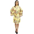 thumbnail image 4 of Bimba Women's Floral Printed Short Kimono Robe Bridal Wedding Cover Up Wrap-24, 4 of 6