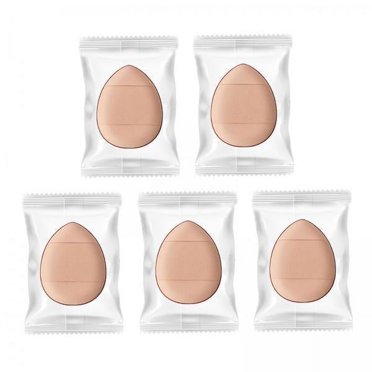Bunblic 2x5x Houppette pour Doigts, Mini Houppette de Maquillage, Tampons de Maquillage pour Visage et Yeux, Éponge Estompeuse, Éponge de Maquillage pour Crème Fond de Teint Correcteur Fard à Paupières, Normal 4 Pcs