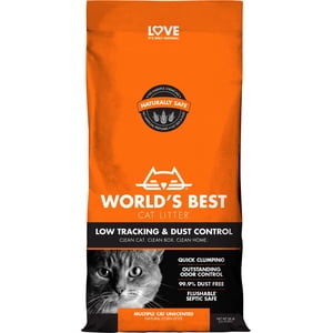 Mondes Best 840673102034 28 lbs faible contrôle de la poussière de suivi non scellé Cat Litter