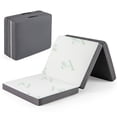 thumbnail image 1 of Gymax Tri-fold Foam Mattress 4 Inch Thick Folding Mattress w/ Washable Bamboo Fiber Cover, 1 of 10