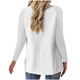 thumbnail image 3 of TIMIFIS White Women's Blazer Cardigan Button Notch Laple Long Sleeve Open Front Cardigan with Pocket Solid Color Jacket Work Office Blazer Outfall Business Clothes, 3 of 6