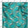 thumbnail image 2 of Soimoi Green polyester Crepe Fabric Crabs Ocean Print Sewing Fabric Yard 42 Inch Wide, 2 of 6