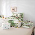 thumbnail image 4 of Christmas Holiday Queen Comforter Set 7 Piece,Xmas Tree Bed In A Bag With Sheets Winter Christmas Red Cardinal Bedding Set For Kids Adults,Green Checkered Grids Bed Set, 4 of 5