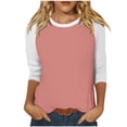 thumbnail image 1 of Birdeem Blouse pour Femmes Mode pour Femmes T-Shirt Imprimé Manches 3/4 Blouse Col Rond Hauts Décontractés, 1 of 12