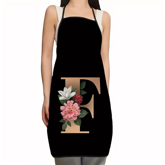 EGNMCR Apron Flower Letter Pattern Kitchen Fouling Apron Letter Print Series Apron Apron Apron
