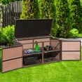 thumbnail image 4 of Patiojoy Outdoor Rattan Storage Box Patio Wicker Storage Bin Cabinet 73 Gallon Brown, 4 of 10