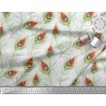 thumbnail image 2 of Soimoi polyester Crepe Fabric Peacock Feather Fabric Prints By Yard 52 Inch Wide, 2 of 3
