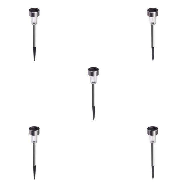 jesticaly 2Pcs Stainless Solar LED Lawn Lamp IP44 Outdoor Garden Pathway Landscape Lamp Red 5Set