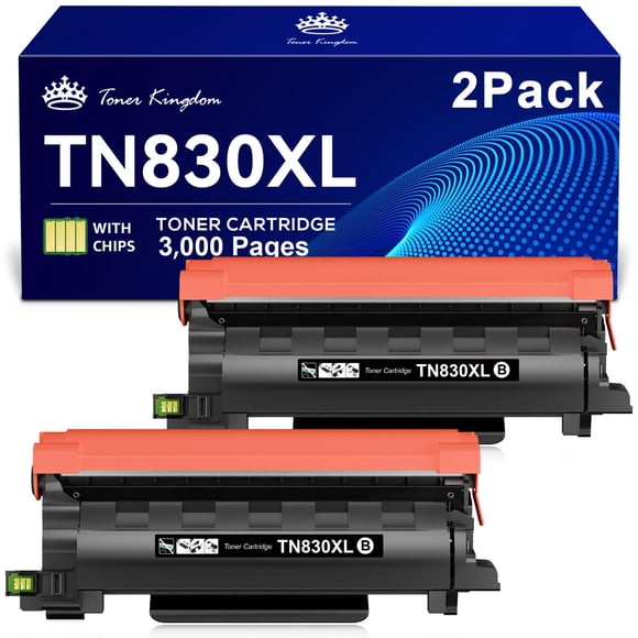 with Chip TN830XL Toner Cartridges Compatible Replacement for Brother TN830BK TN-830 XL Work with DCP-L2640DW HL-L2460DW MFC-L2820DW HL-L2400D HL-L2405W HL-L2865DW Printe