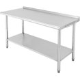 thumbnail image 2 of Bingirl Table de Travail en Acier Inoxydable, Table de Travail 60 Pouces x 24 Pouces avec Tablette Inférieure Réglable, Table de Préparation en Acier Inoxydable Commerciale Robuste Certifiée NSF, 2 of 9