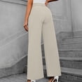 thumbnail image 4 of Timegard Work Pants for Women Casual Office Loose Pants Fall Ruched Straight Leg High Waist Trousers, 4 of 7