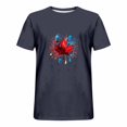 thumbnail image 3 of Pisexur T-shirts pour Hommes, Imprimé Col Rond Mode Décontractée Manches Courtes Blouses Chemises Bleu Foncé, S Chemises de Golf Hommes & Chemises Hommes, 3 of 6