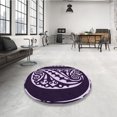 thumbnail image 4 of Ahgly Company Machine Washable Indoor Square Transitional Deep Purple Area Rugs, 7' Square, 4 of 7