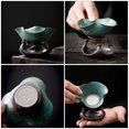 thumbnail image 3 of 1 Ensemble Filtre à Thé Rétro en Céramique Soucoupe Créative Design Anti-Fuite Vert, 3 of 8