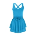 thumbnail image 5 of Mrat Combinaisons de Course pour Femmes Sans Manches une-Pièce Robes de Tennis Athlétiques Robe Courte d'Entraînement Combinaisons d'Exercice avec Shorts Intégrés S-67 Bleu Pâle S, 5 of 5