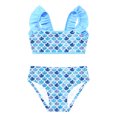thumbnail image 3 of Miaeowve Toddler Baby Girls Mermaid Tankini Swimsuit Ruffle Flower Sleeve Swimwear Bathing Suits Blue 14, 3 of 6