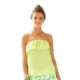 thumbnail image 1 of $108 LILLY PULITZER Dew Drop LIME GREEN Ruffled GINNY Strapless Top SILK ( XXS ), 1 of 2
