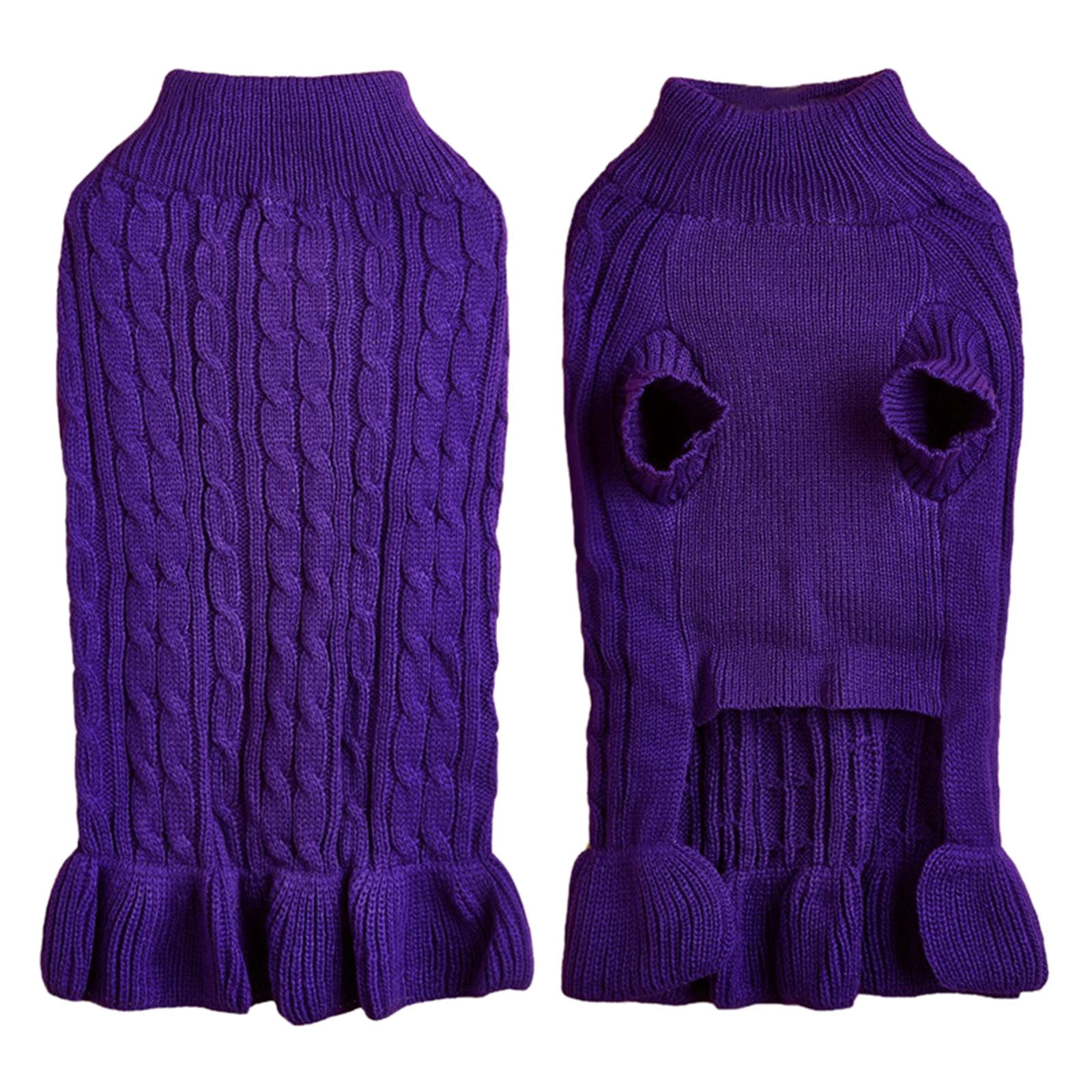 2025 Turtleneck Warm Elegant Rope Pet Clothes Hangers For Small Dogs Pet Sweater Stretch Knit Pet Clothes Hangers Ruffled Sweater Dress