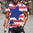 thumbnail image 1 of LSLJS Men's Patriotic Shirts Independence Day Stripes Print T-Shirts Round Neck Short Sleeve Shirts, 1 of 5