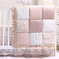 thumbnail image 1 of Baby Girl Crib Bedding - Dusty Pink Patchwork Design - Grace 4 Piece Set by The Peanut Shell, 1 of 5