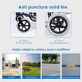 thumbnail image 4 of Fauteuil Roulant de Transport Pliable, Freins à Main et Roue Arrière de 12 Pouces, Repose-Pieds à Bascule et Soutien jusqu'à 220 Lbs, Siège de 18 Pouces de Large, 4 of 10