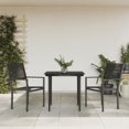 thumbnail image 1 of vidaXL 3 Piece Garden Dining Set Black Steel and Textilene, 1 of 5