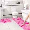 thumbnail image 4 of Czzoypi 3 Piece Bathroom Rug Setu-Shaped Contour Rug, Mat and Toilet Lid Cover,Water Absorbent Soft Microfiber Shaggy Bathroom Mat,For Tub, Shower, Bath Room,Machine Washable, 4 of 7