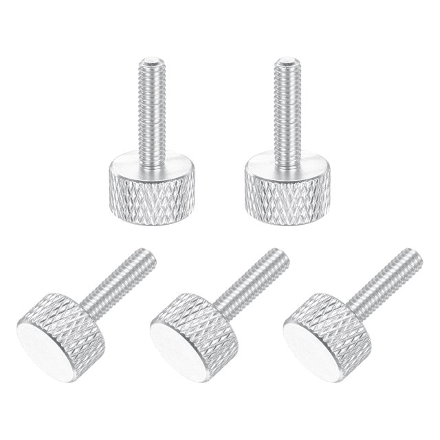 5 Pcs M4x16mm Flat Head Knurled Thumb Screws for Graphics Card, Silver