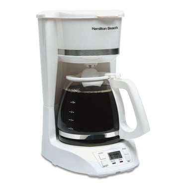 Cafetière filtre Hamilton Beach 12 tasses avec horloge numérique, carafe en verre, 950 watts, modèle 43871
